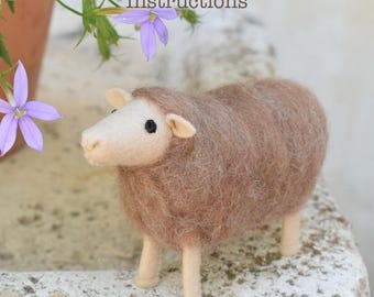 Sheep Sewing Pattern: DIY Farmhouse Animal, Handmade Decor, Felt Craft Tutorial in English (PDF Download)