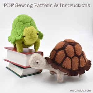 Turtle Sewing Pattern, Felt Animal Pattern, Tortoise Pattern, DIY Craft, Handmade Gift Idea, Stuffed Animals, Nature gift, Turtle decor