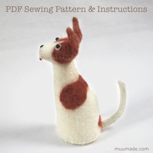 Dog Sewing Pattern: Felt Craft Tutorial in English, Easy DIY Minimalist Puppy (PDF Pattern)