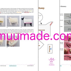 Sheep Sewing Pattern Tutorial, Farm animal pattern, Farmhouse decor, Felt Animal Toy, DIY Gift, Stuffed animal pattern, Sewing project image 6