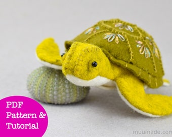 Sea Turtle Sewing Pattern, Felt Animal Pattern, Felt Toy, Handmade Gift, DIY Craft Project, Marine Stuffed Animal, Home Decor