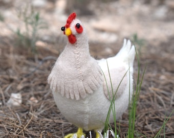にわとりの型紙＆作り方：雄鶏＆雌鳥の2組セット｜手縫い用の実物大型