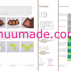 Felt turtle/tortoise sewing pattern & instructions is available for instant download from muumade.etsy.com.