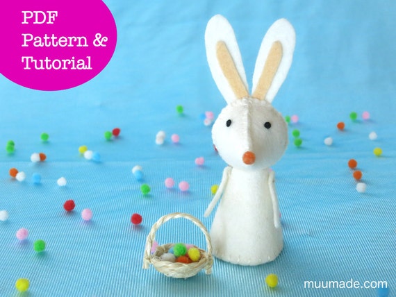 Bunny Rabbit Finger Puppet Sewing Pattern Felt Hare