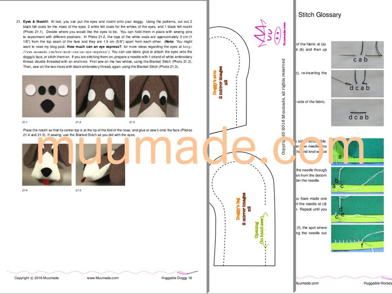 A soft fabric dog sewing pattern & instructions.