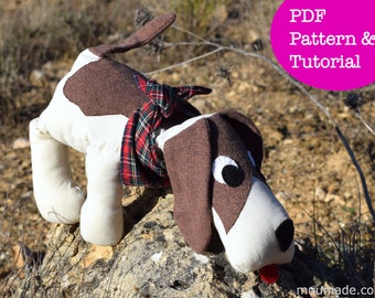 Dog Sewing Pattern, DIY Stuffed Animal, Puppy, Dalmatian, Beagle, German Shepherd, Handmade Gift, Soft Toy, Children, Cowboy vest pattern