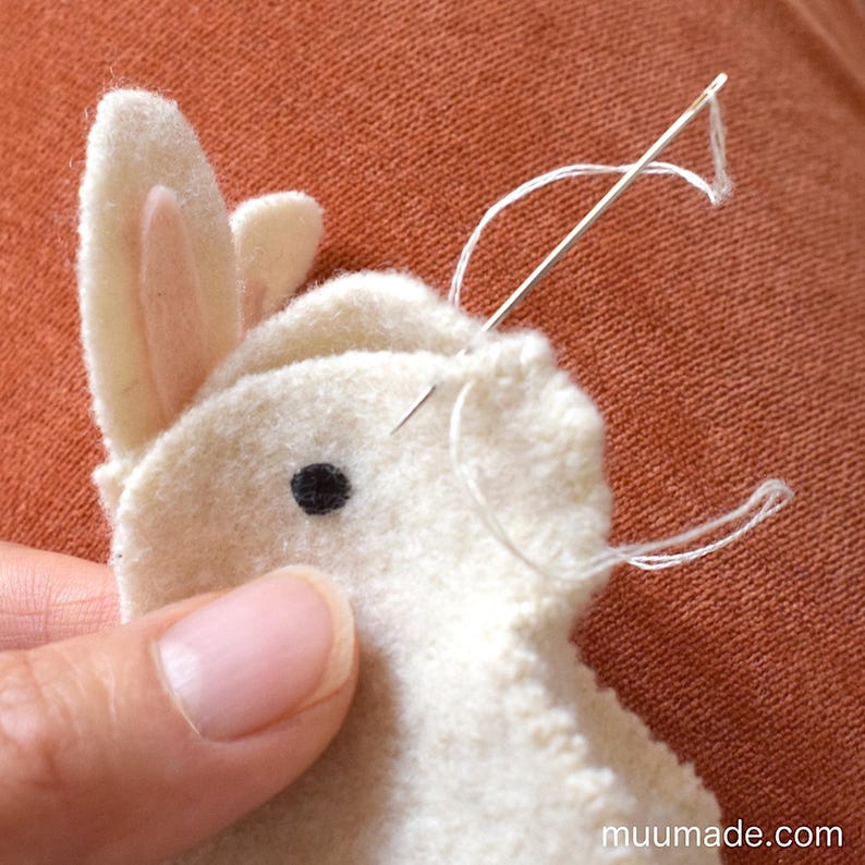 A felt bunny. Its sewing pattern & instructions are available for instant download from muumade.etsy.com.