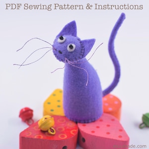 Cat Sewing Pattern & Easy Craft Tutorial (English). DIY Felt Animal, Kitten, Handmade gift, Home decor, Cat lover gift, Felt toy, Minimalist