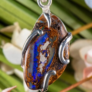 Boulder Opal 925 Silver Pendant. 26mm X 15mm