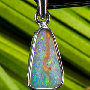 Boulder Opal 925 Silver Pendant. 17mm X 09mm