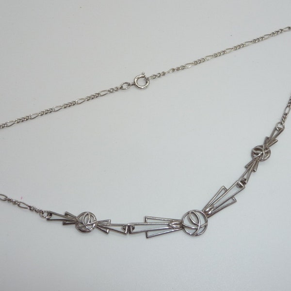 Magnifique collier écossais vintage CJL Carrick Jewellery Limited Rennie Mackintosh Glasgow Rose Design Sterling Silver