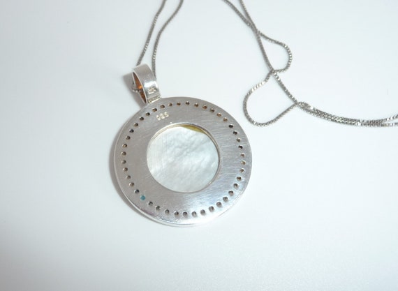 Beautiful Vintage Sterling Silver Mother of Pearl… - image 4