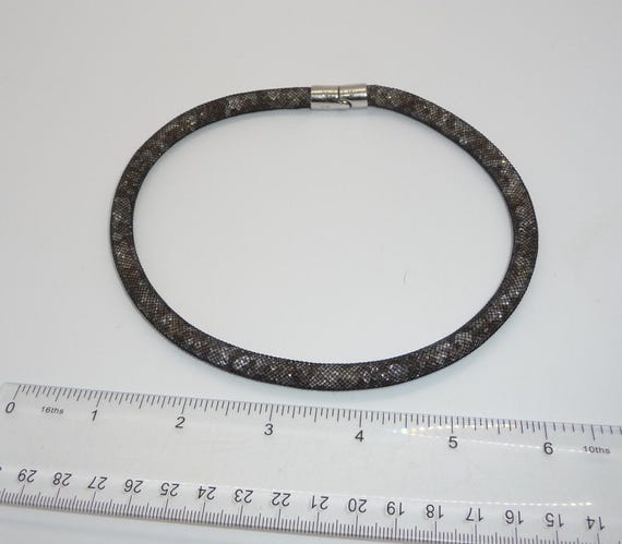 Fabulous Swarovski Stardust Black Mesh Encased Crystal Double