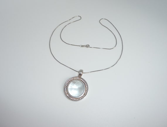 Beautiful Vintage Sterling Silver Mother of Pearl… - image 1