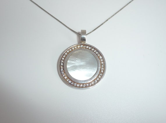 Beautiful Vintage Sterling Silver Mother of Pearl… - image 2