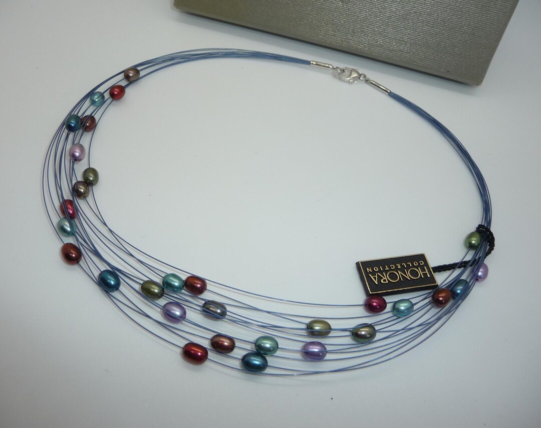 Gorgeous Honora Multi Strand Multi Coloured Freshwater Cultured Pearl ...