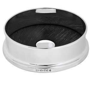 Sterling Silver Wine Bottle Coaster with Welsh Slate Base