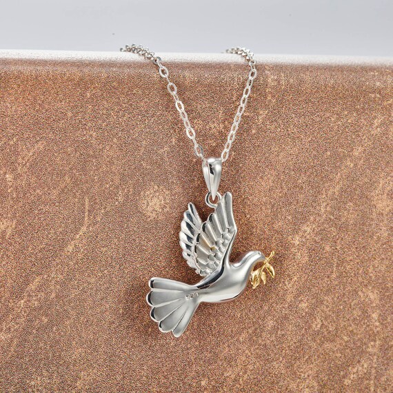 Sterling silver dove necklace deals