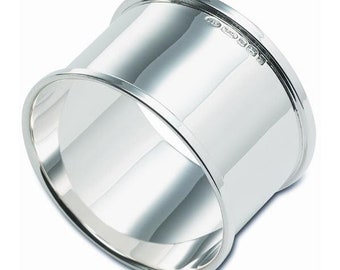 Rond de serviette en argent sterling poinçonné