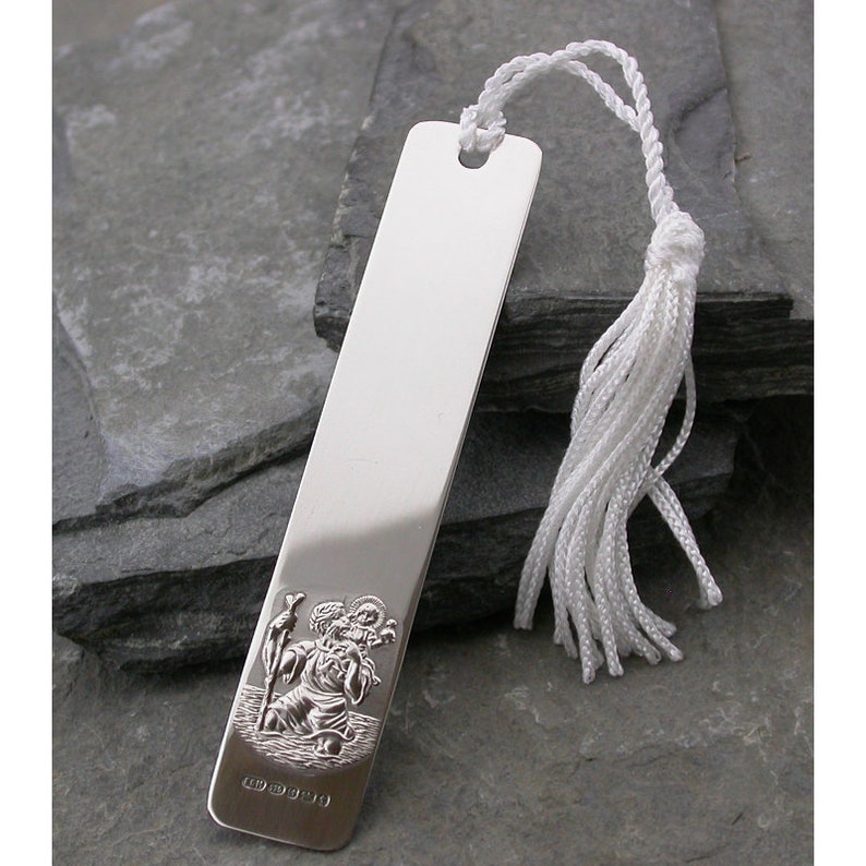 Engraved Sterling Silver St Christopher Bookmark Etsy