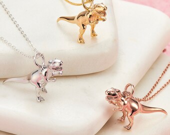 Sterling Silver T Rex Dinosaur Pendant
