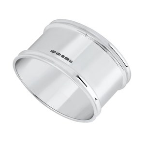 English Hallmarked Sterling Silver Oval Napkin Ring, Engraving available - The Silver Place