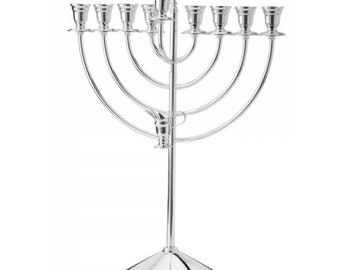 Large Plain Italian Sterling Silver Menorah for hanukah