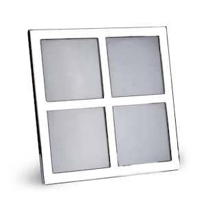 Sterling Silver Quadruple Heart Photo Frame. Frame size 15.5cm x 15.5cm. English Hallmarked - Engraving available
