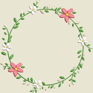 Diseño de bordado a máquina de corona floral (descarga instantánea)