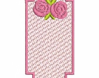 FSL  Bookmark Embroidery Design -  Free Standing Lace Book Mark - Floral Rose Pattern - Instant Download