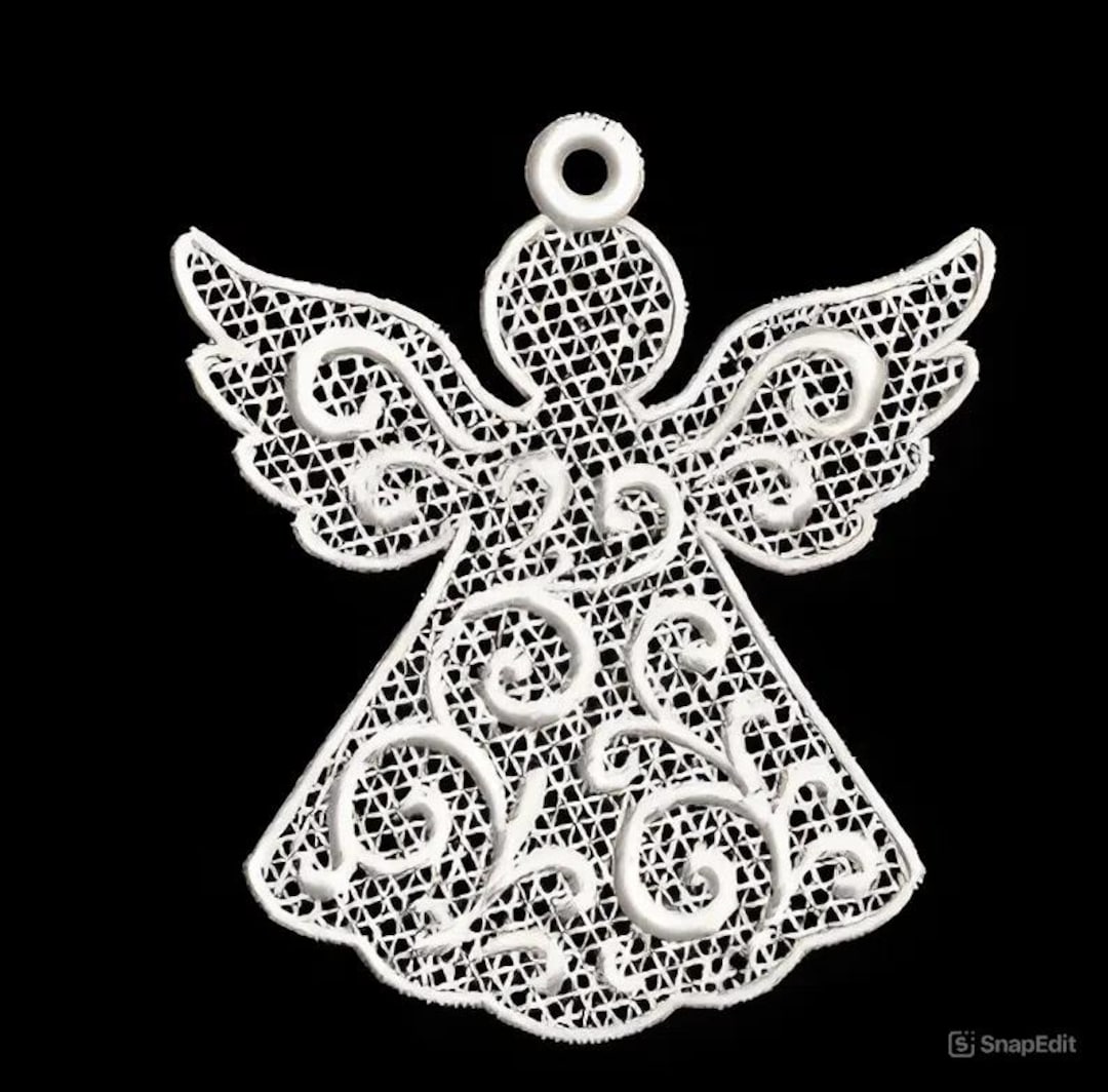 FSL Angel Ornament Embroidery Design - Free Standing Lace Christmas ...