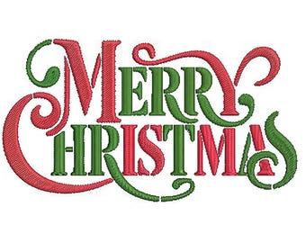 Merry Christmas Embroidery Design: Holiday Script (Digital Download)