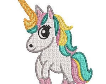 Cute unicorn machine embroidery design, colorful unicorn, nursery embroidery, girl embroidery, baby embroidery