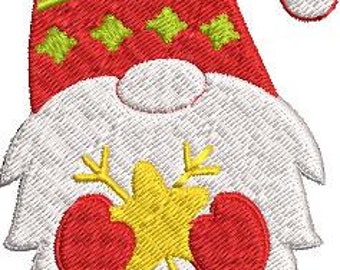 Cute gnome machine embroidery pattern, embroidery design, holiday embroidery, Christmas embroidery, Noel embroidery, Celebration embroidery