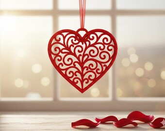 Herz FSL Stickdatei | Valentinstag Ornament | 10x10 Rahmen |  Sofort Download
