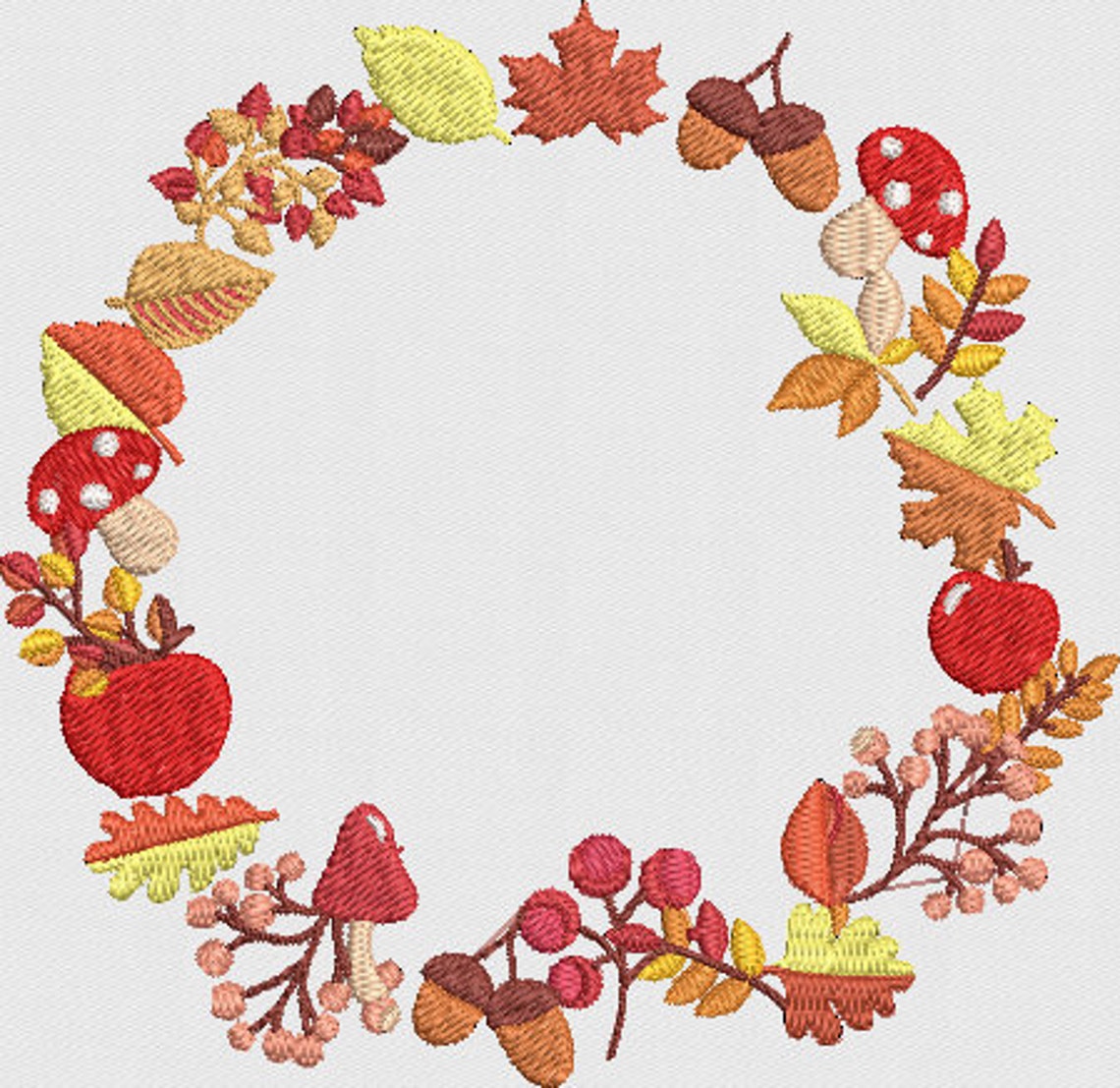 Autumn wreath machine embroidery design fall embroidery fall Etsy