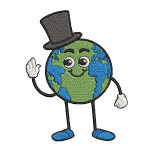 Mr. World Machine Embroidery Design: Kids Nursery Map (PES, JEF, DST)