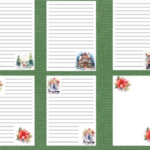 Christmas Printable Stationary, Printable Writing Paper, Letter Writing ...