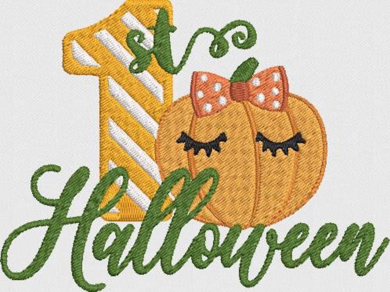 First halloween embroidery design halloween embroidery  etsy First halloween embroidery design halloween embroidery  etsy