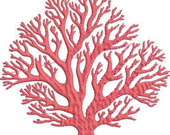 Sea coral machine embroidery ,  coral reef, sea shell, instant download