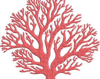 Sea coral machine embroidery design, embroidery pattern, coral reef, sea shell, embroidery file, under the sea