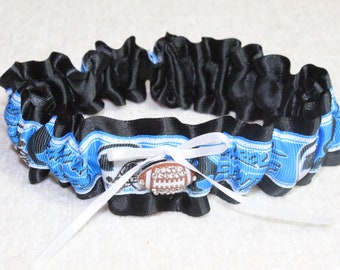 Carolina Panthers football bridal garter
