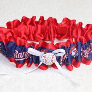 Texas Rangers baseball wedding garter