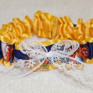 Beauty and the Beast wedding garter