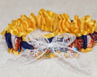 Beauty and the Beast wedding garter