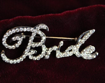 Bride pin, Rhinestone Bride pin