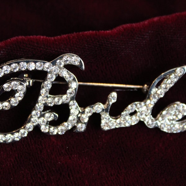 Bride pin, Rhinestone Bride pin