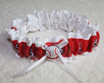 St Louis Cardinals baseball wedding garter