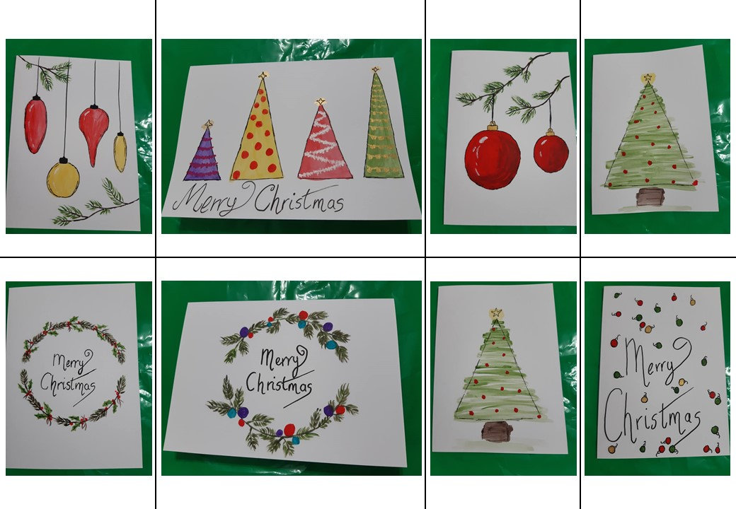 5-pack-hand-painted-christmas-cards-5-x-7-inches-acrylic-etsy