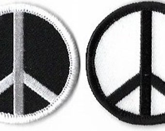 2" Peace Sign Embroidered Patch / Iron On Appliqué, International Peace Symbol